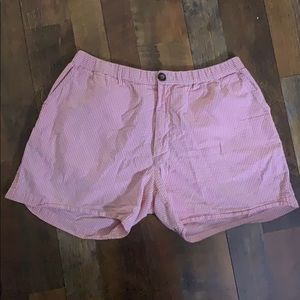 XL Chubbies shorts in pink seersucker